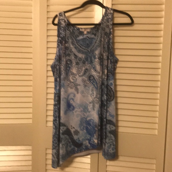 G Collection Tops - Blue paisley tunic tank 2X